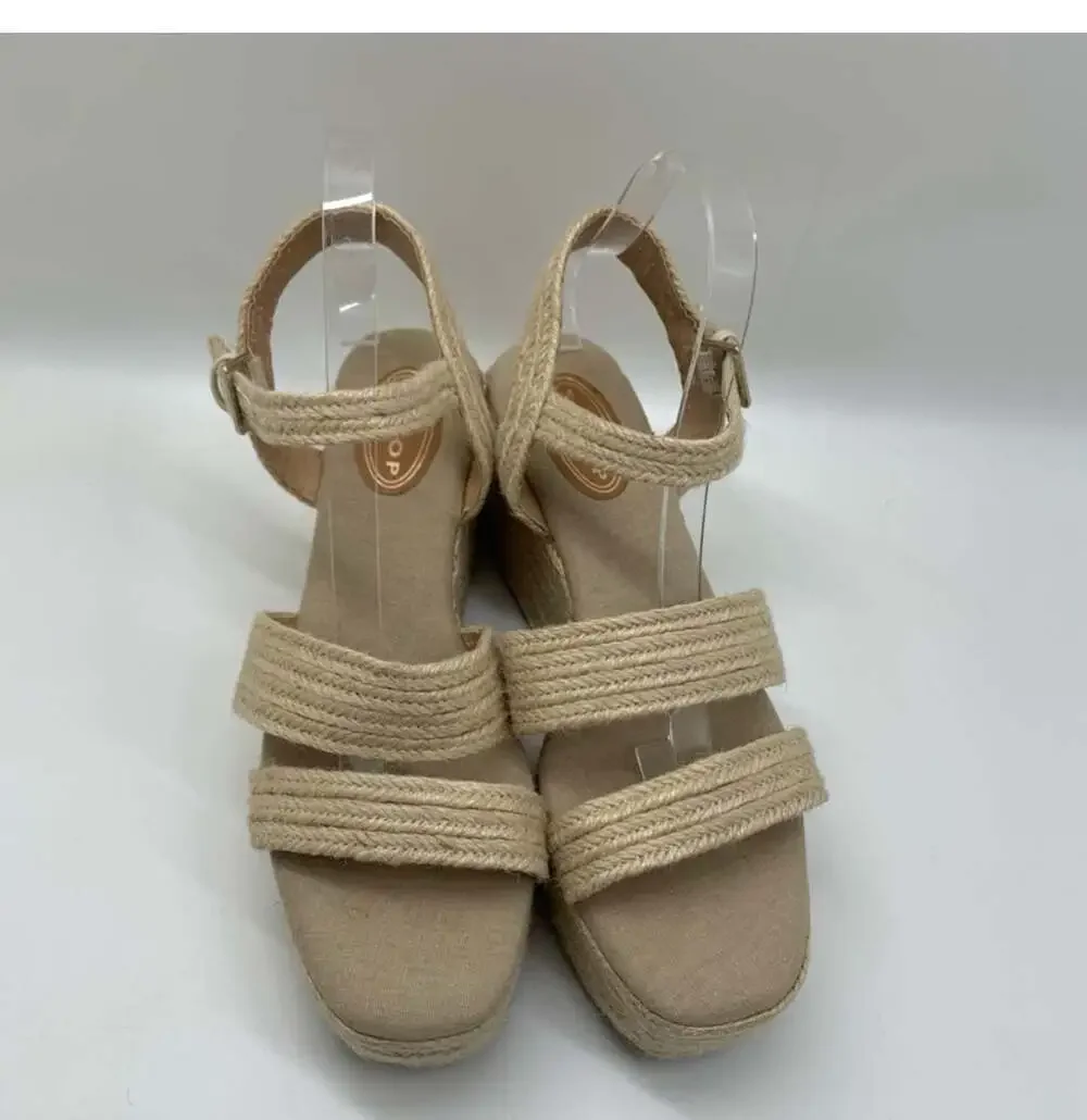 Scoop Jute Espadrille Double Strap Platform Wedge Sandals Size 10